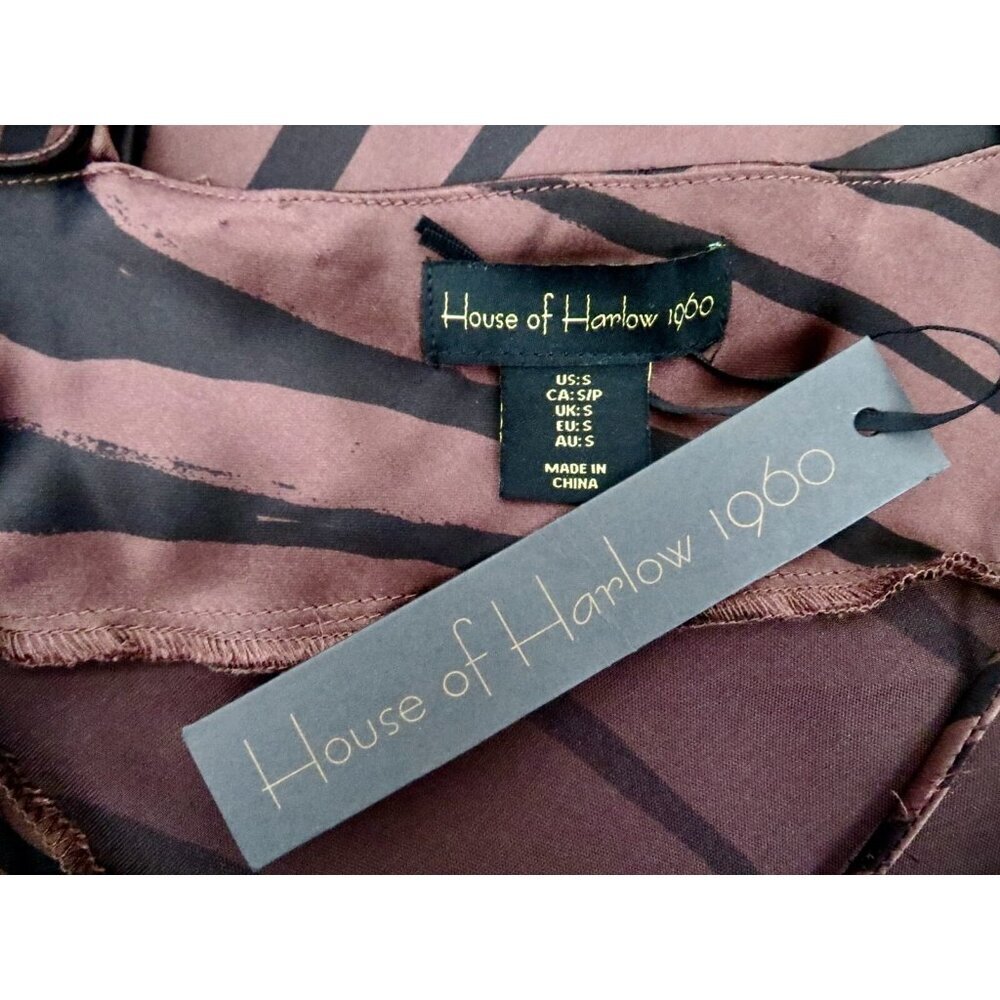 House of Harlow 1960 Brown and Black Midi Slip Dress - Picture 6 of 7